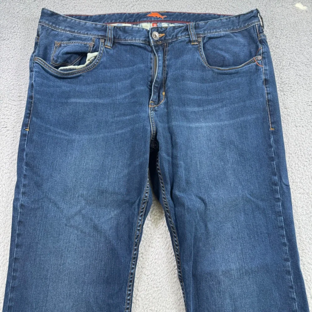 Tommy Bahama Mens Sand Drifter Authentic‎ Straight Jeans 42x29 Dark Wash Indigo